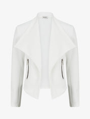 Veste en suédine à poches décoratives zippées - Blanc - 1