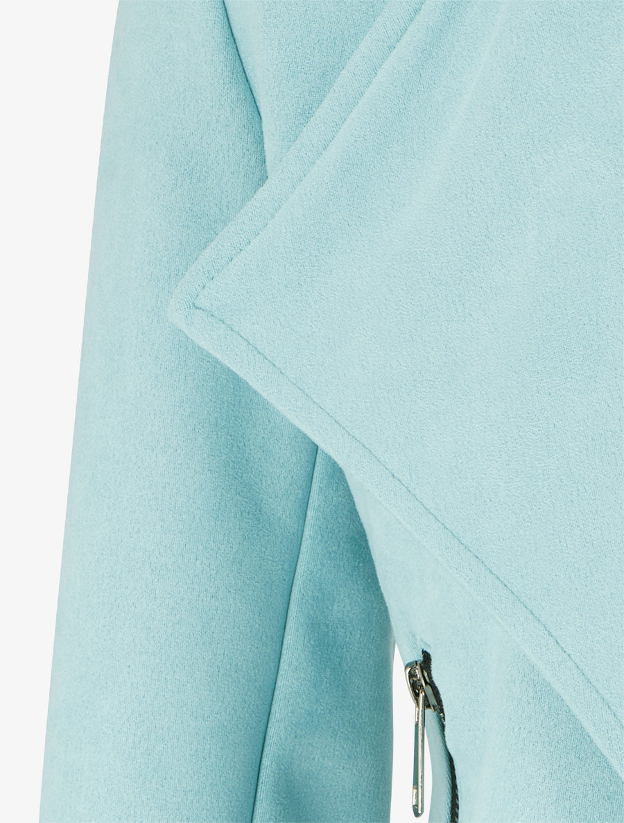 Veste en suédine à poches décoratives zippées - Vert d&