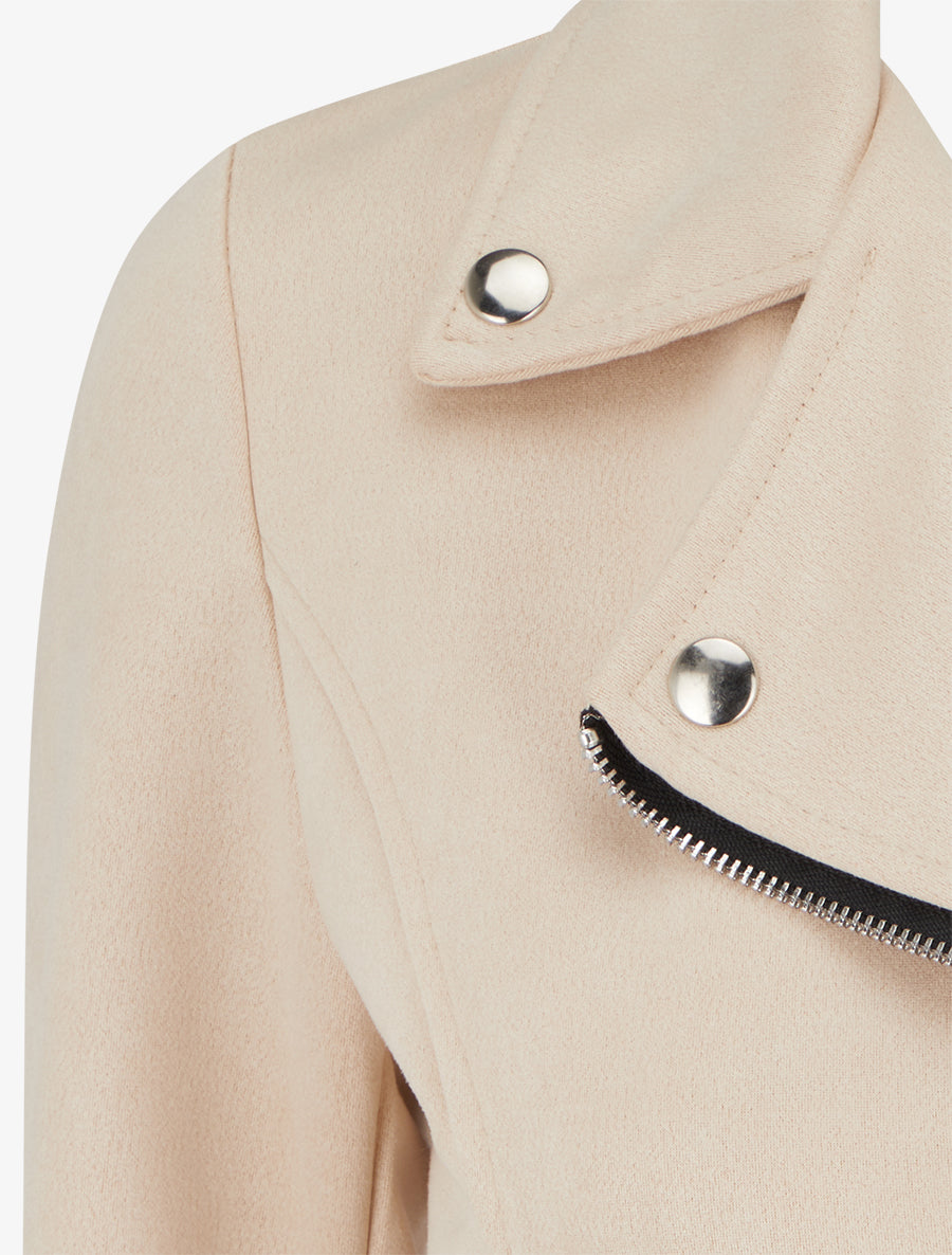 Veste en suédine style perfecto - Beige - 3