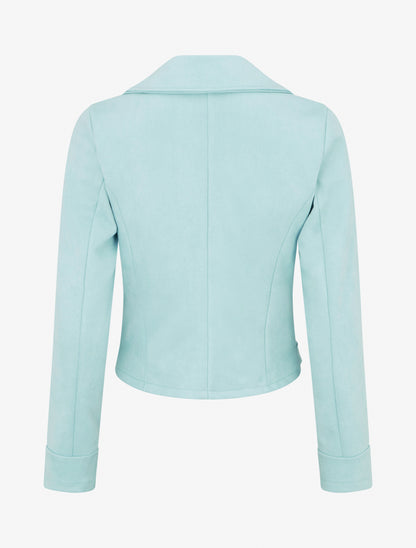 Veste en suédine style perfecto - Turquoise - 2