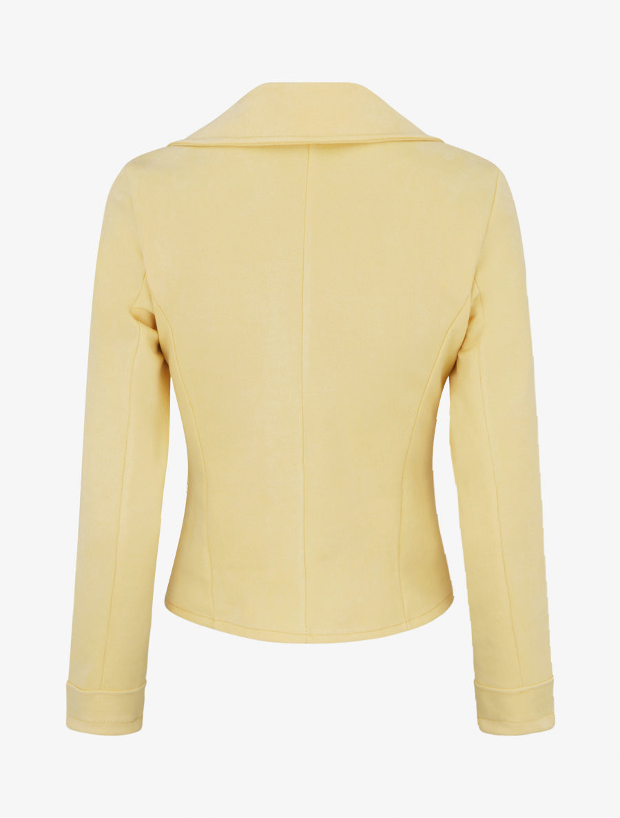 Veste en suédine style perfecto - Jaune - 2
