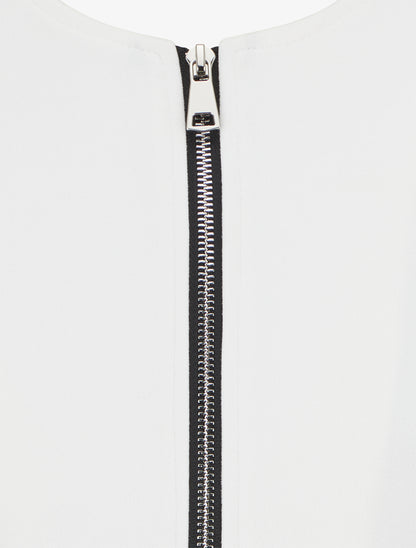 Veste en suédine zippée - Blanc - 3