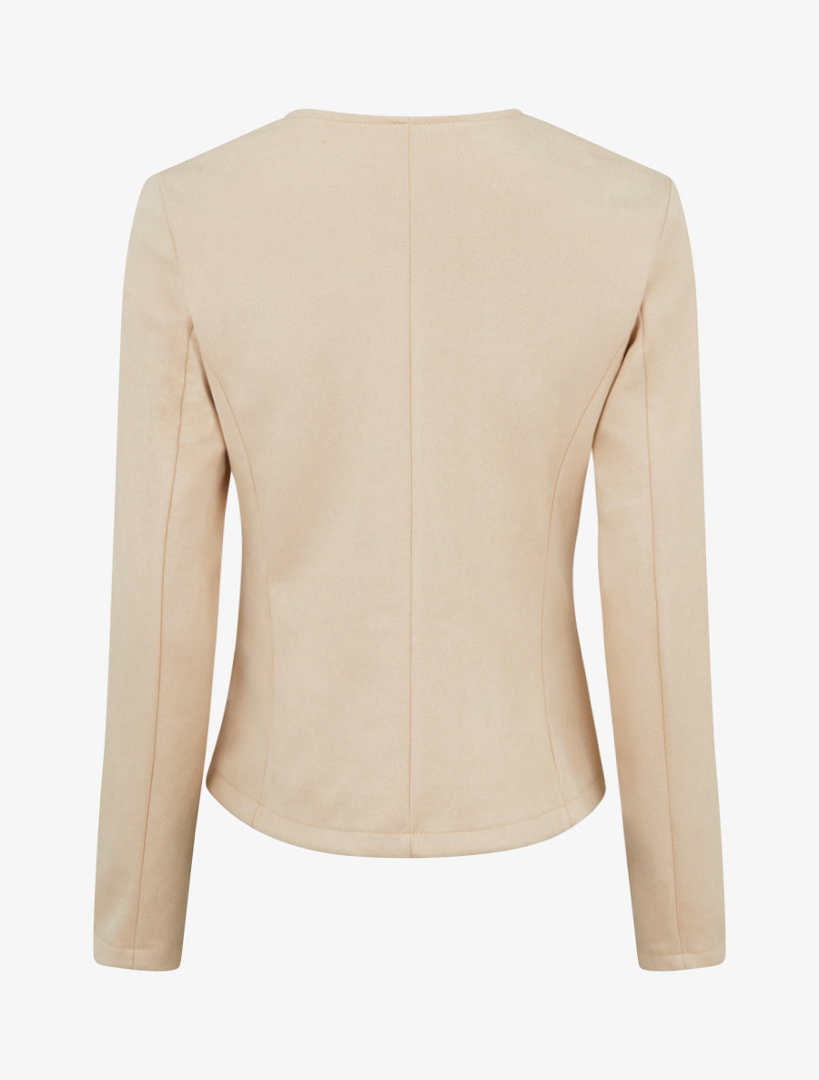 Veste en suédine zippée - Beige clair - 2