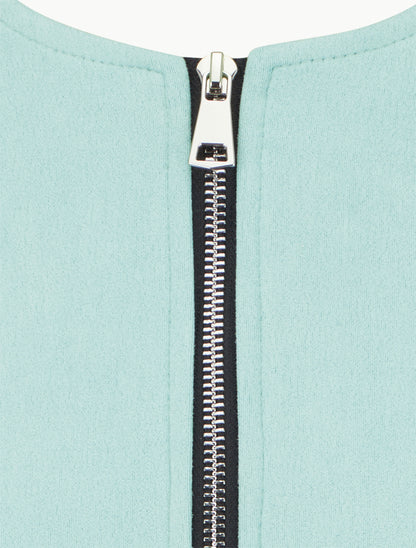 Veste en suédine zippée - Turquoise - 3