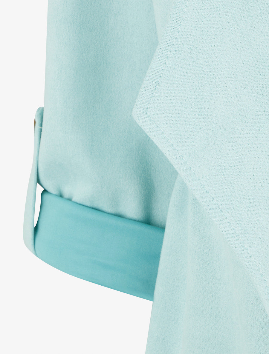 Veste mi-longue en suédine - Bleu clair - 3