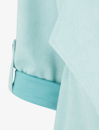 Veste mi-longue en suédine - Bleu clair - 3