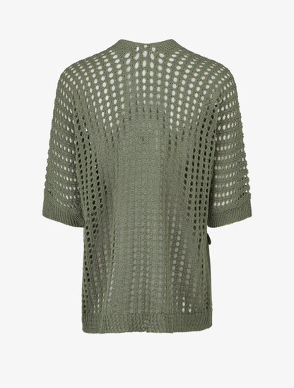 Gilet ouvert ajouré - Kaki - 2