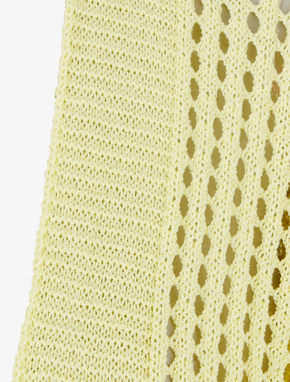 Gilet ajouré à nouer - Jaune - 3