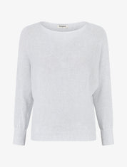 Pull irisé à manches chauve-souris - Blanc - 1