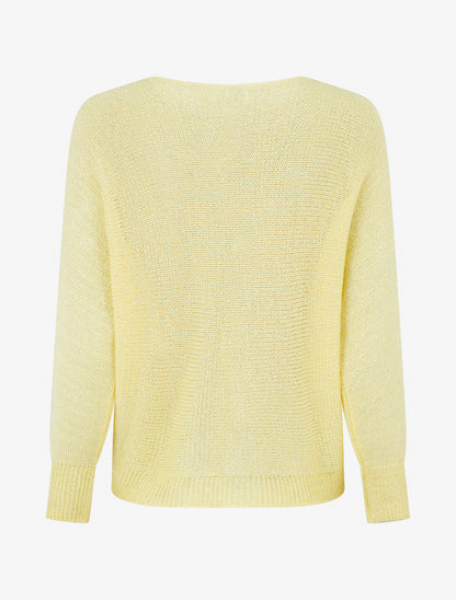 Pull irisé à manches chauve-souris - Jaune - 2