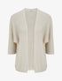 Gilet droit ouvert en maille - Beige - 1
