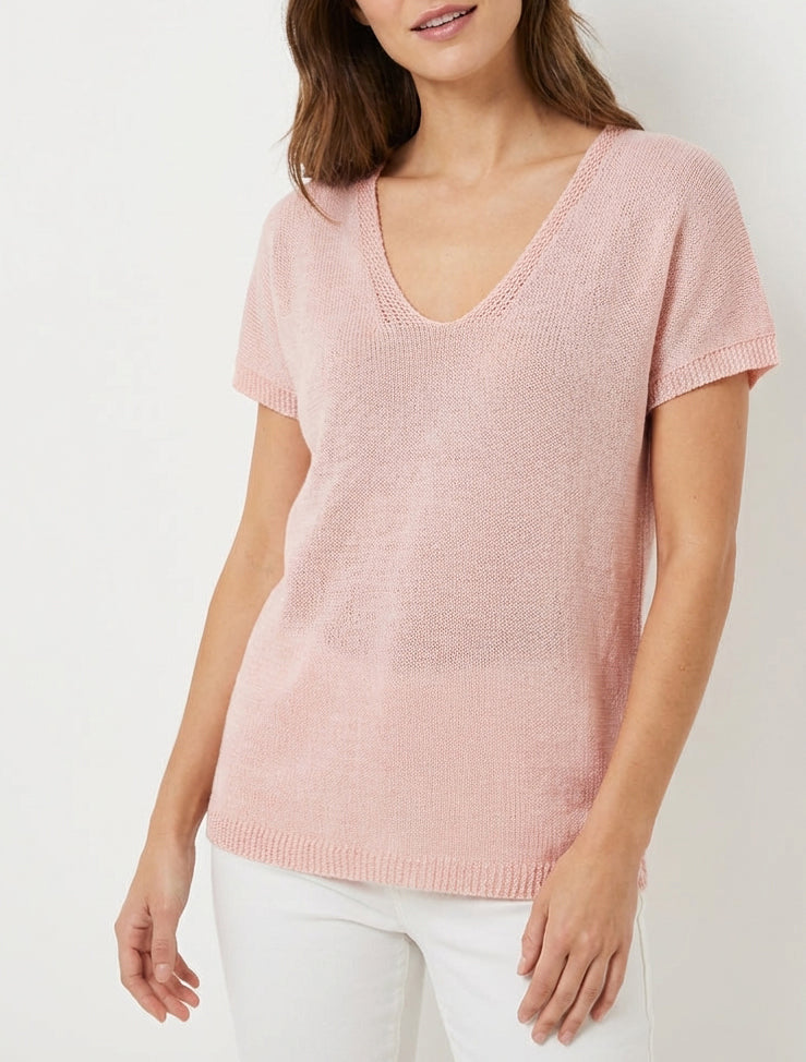 Kurzärmeliges Stricktop - Rose