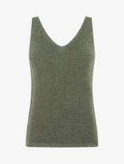 Top uni irisé en maille - Kaki - 1