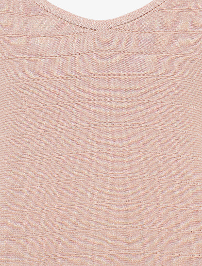 Pull fin irisé à manches chauves-souris - Rose - 3