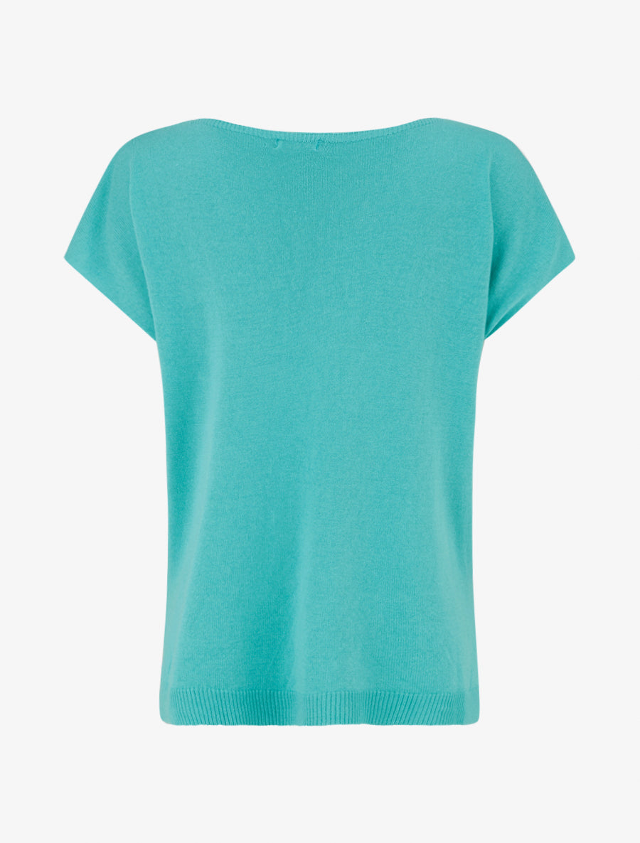 Pull fin uni en maille - Vert d&