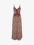 Robe longue fleurie à dos élastiqué - Marron - 1