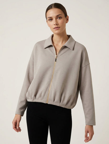 Reißverschluss-Kugeljacke mit Raffungseffekt - Maulwurf