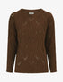 Pull ajouré en maille fantaisie - Marron - 4