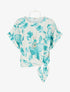 Top imprimé floral à nouer - Turquoise - 1