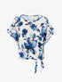 Top imprimé floral à nouer - Marine - 1