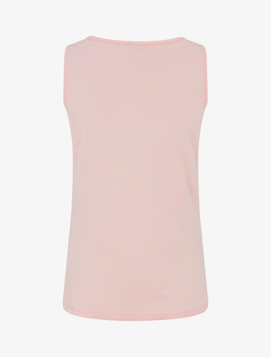 Top sans manches effet drapé à bretelle bijou - Rose - 2