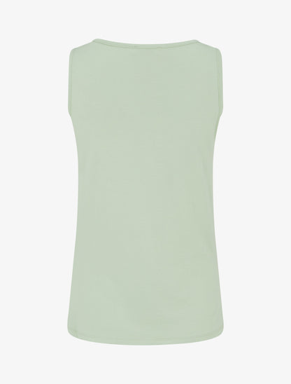 Top sans manches effet drapé à bretelle bijou - Vert amande - 2