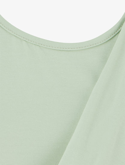 Top sans manches effet drapé à bretelle bijou - Vert amande - 3