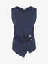 Top uni sans manches à anneau - Marine - 1