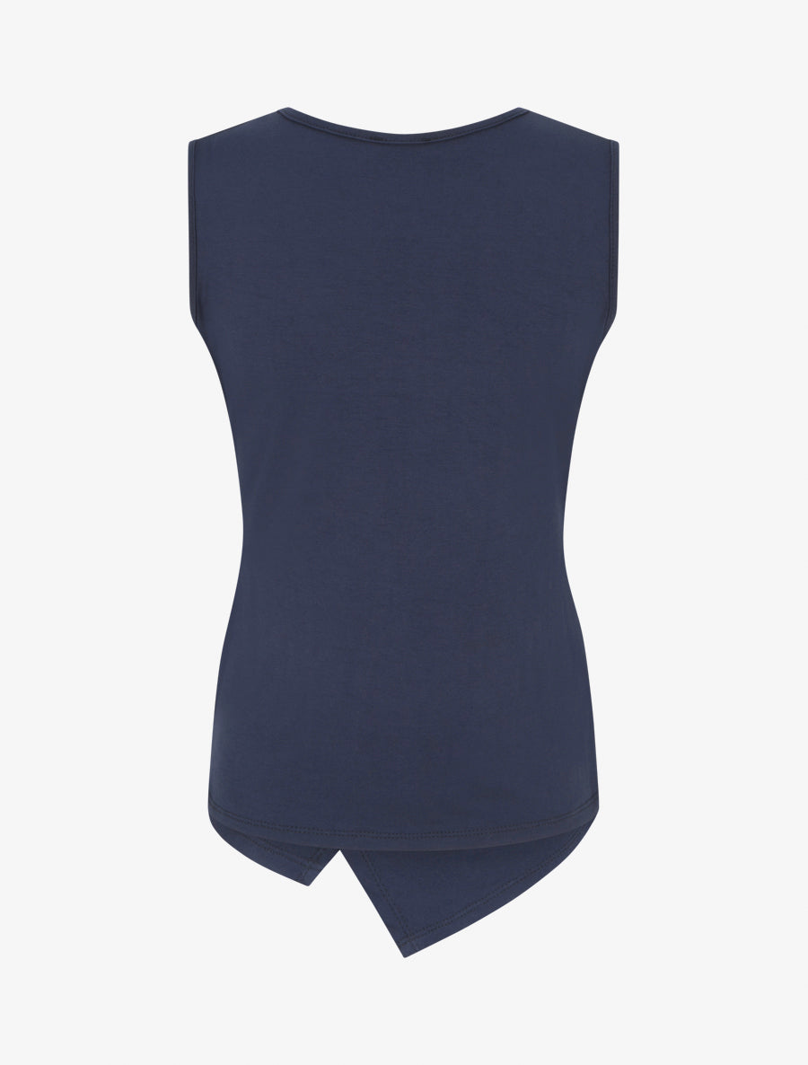 Top uni sans manches à anneau - Marine - 2