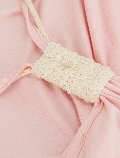 Top à bretelles style cordes - Rose - 3