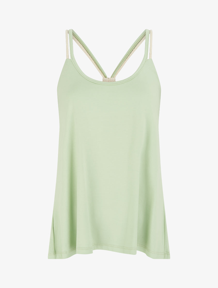 Top à bretelles style cordes - Vert amande - 1