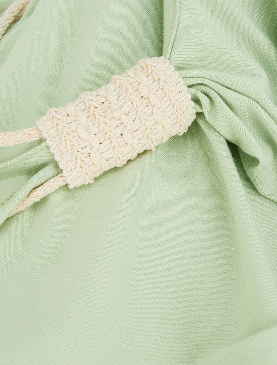 Top à bretelles style cordes - Vert amande - 3