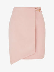 Mini-jupe portefeuille en suédine - Rose - 1