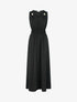 Robe unie à empiècement perles en bois - Noir - 1