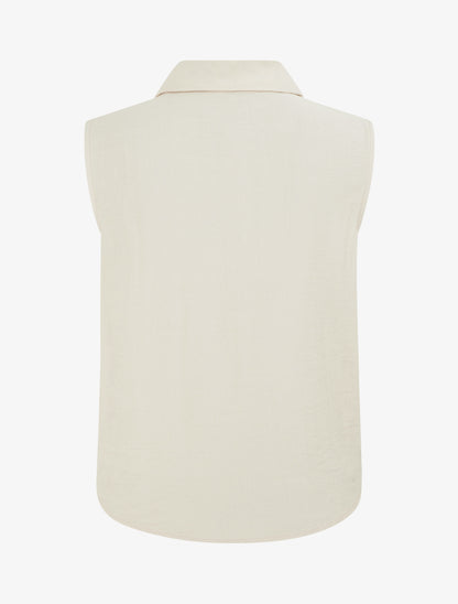 Top fluide effet noué - Beige - 2