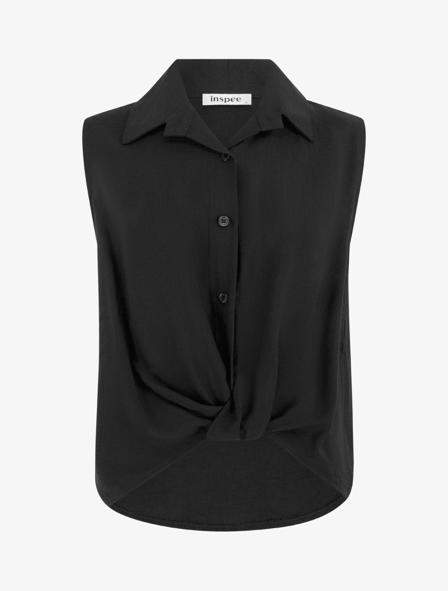 Top fluide effet noué - Noir - 1