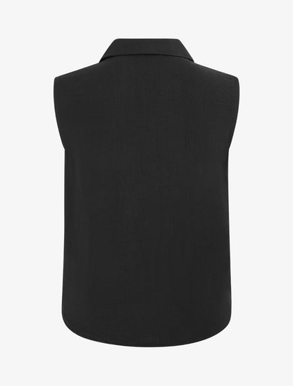 Top fluide effet noué - Noir - 2