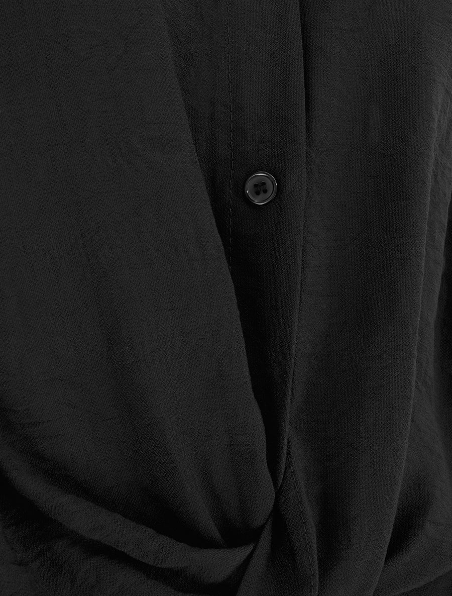 Top fluide effet noué - Noir - 3