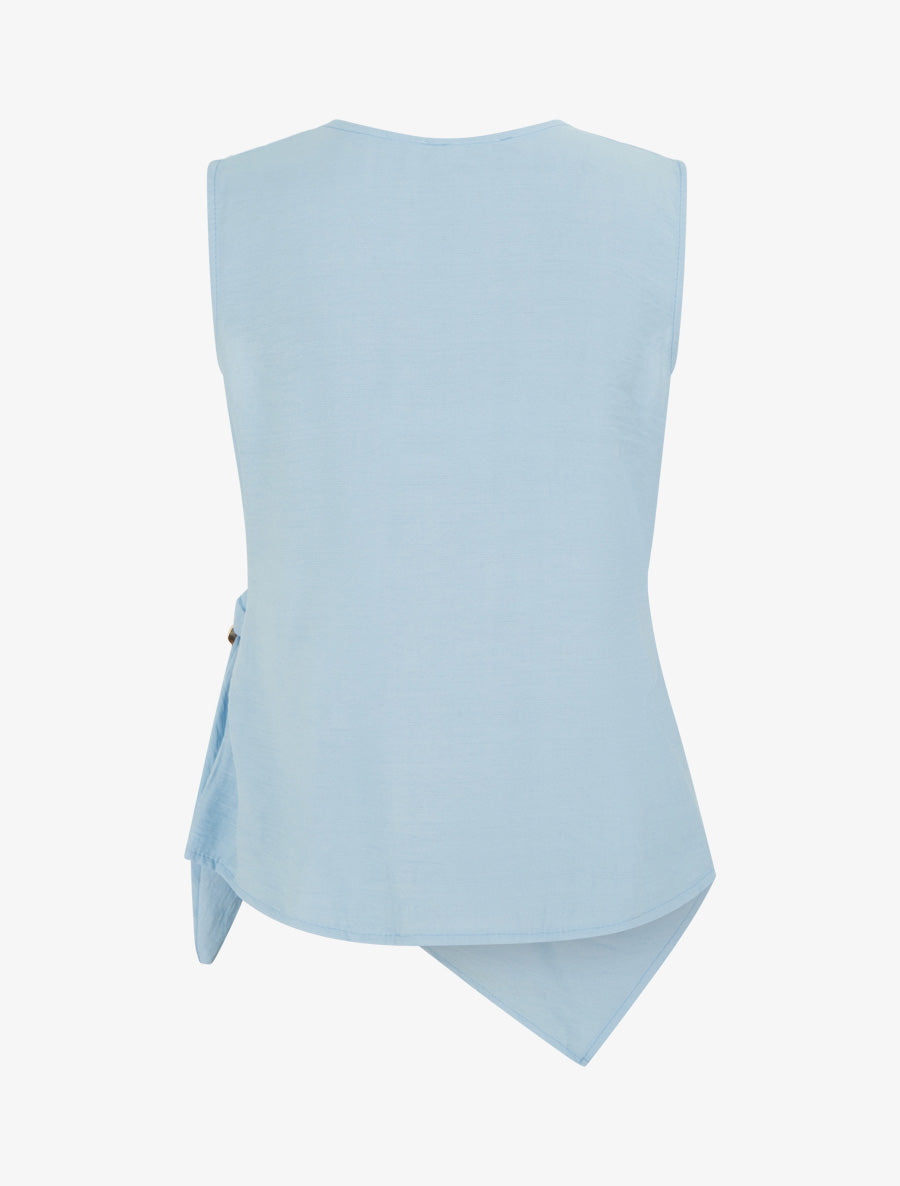 Top croisé à empiècement bijou - Bleu ciel - 2
