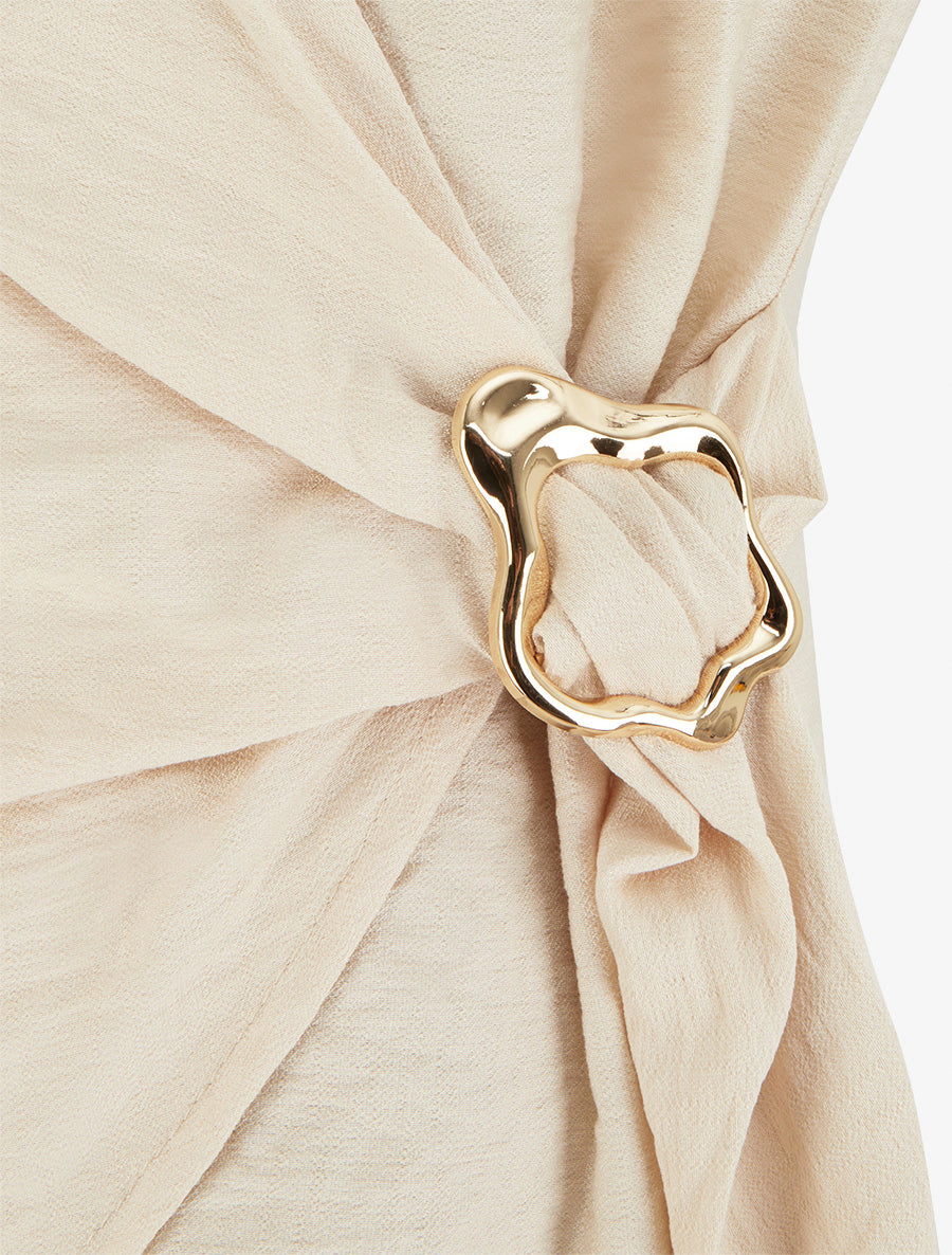 Top croisé à empiècement bijou - Beige - 3