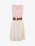 Robe coupe évasée imprimé pois fantaisies - Rose - 1