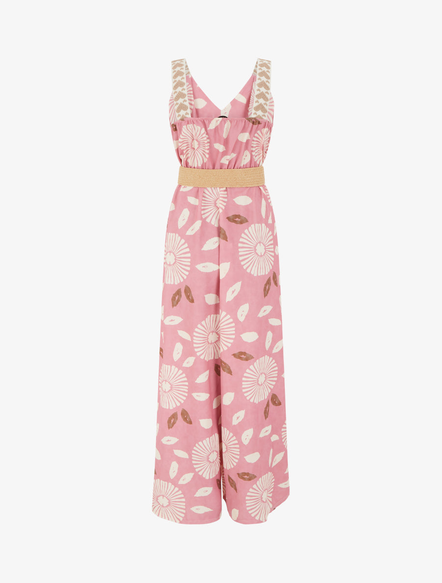 Combinaison imprimé fantaisie à bretelles motif coeurs - Rose - 2