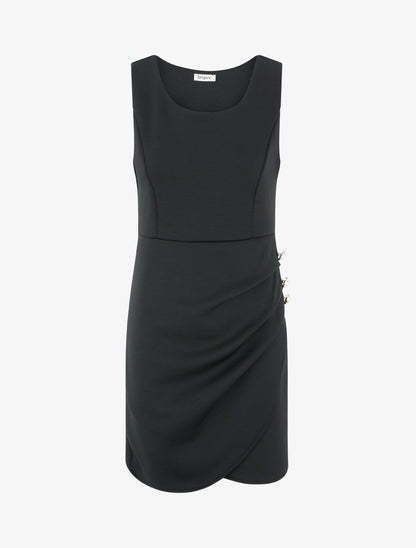 Robe ajustée à boutons décoratifs - Noir - 1