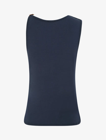 Top fluide à bretelle en simili - Marine - 2