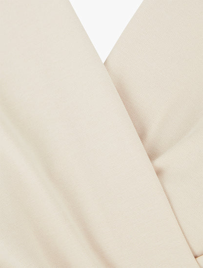 Robe sans manches unie style portefeuille - Beige - 3