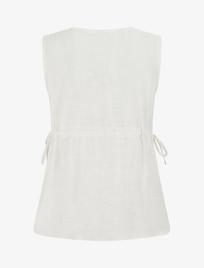 Top fluide à col V - Blanc cassé - 2