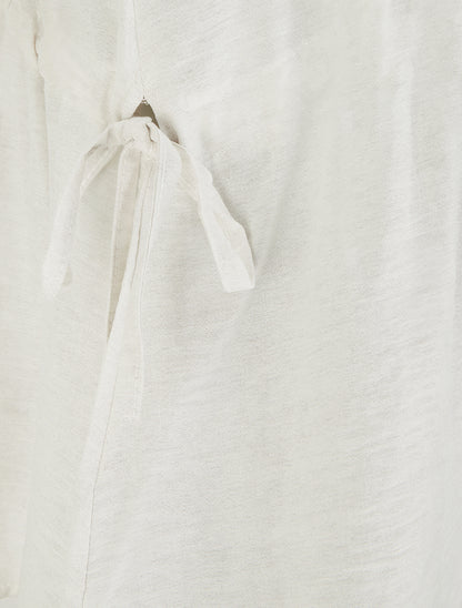 Top fluide à col V - Blanc cassé - 3