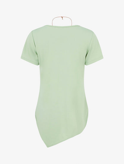 Top manches courtes à bords asymétriques - Vert d&