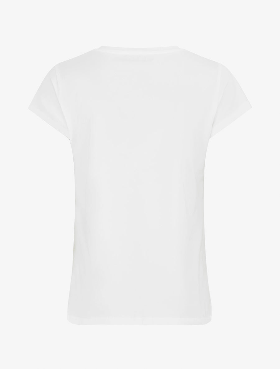 T-shirt à strass et fleurs - Blanc - 2