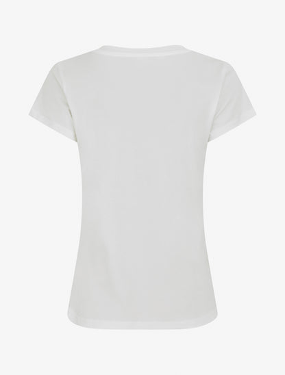 T-shirt à message et motif fleurs strassés - Blanc - 2